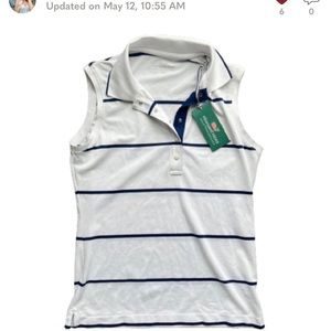 NWT Vineyard Vines Golf Performance Sleeveless Striped Polo